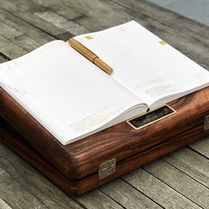 Portable Writing Box Writer Gift Writing Box Writing Slope Lap Desk Writing Desk Travel Writing Wooden Travel Box image 4