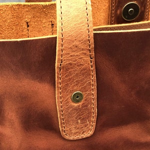 Leather Tote Bag Crazy Horse Tan image 6