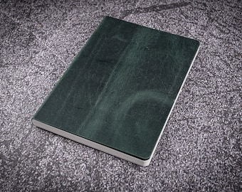 Leather Notebook - Tomoe River Paper - A5 - Crazy Horse Forest Green