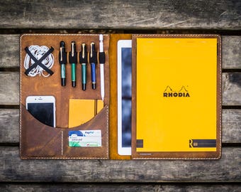 Leather iPad Pro 12,9" Case , iPad Pro 12,9" Portfolio , iPad Pro Leather Padfolio , Leather iPad Folio , Personalized , Crazy Horse Brown