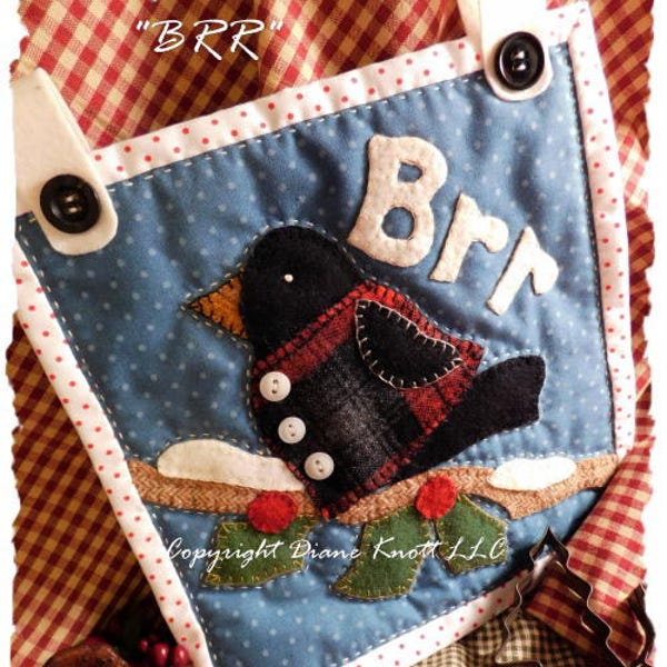 BRR - A Wool Applique Pattern Download by Diane Knott LLC - also suitable for cotton needle-turn and fusible applique techniques