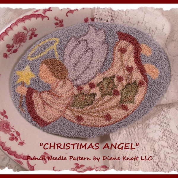 Christmas Angel Punch Needle Pattern Download by Diane Knott LLC