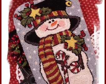 Mr Hollydays Snowman Punch Needle Pattern Download by Diane Knott LLC