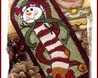 Mr. Snow Sock Snowman Punch Needle Pattern Download by Diane Knott LLC