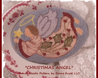 Christmas Angel Punch Needle Pattern Download by Diane Knott LLC