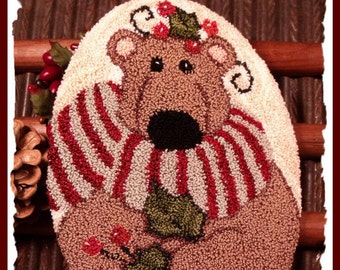Beary Christmas Punch Needle Pattern Download by Diane Knott LLC
