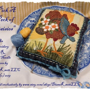 Punch Needle OR Embroidery Epattern by Diane Knott LLC - Pick A Peck of Daisies - Instructions for both techniques included