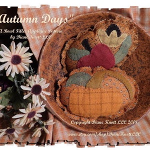 Autumn Bowl Fillers Digital Applique Pattern Download by Diane Knott LLC