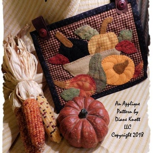 Padrão de apliques de outono de colheita abundante Download por Diane Knott LLC - Fácil de avançado - Técnicas de lã e algodão