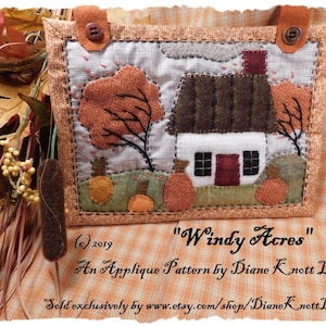 Download de um padrão de aplique de lã ou algodão para pendurar na parede por Diane Knott LLC - Windy Acres
