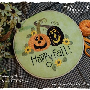 Happy Fall Jacks - A Halloween Embroidery Pattern Download by Diane Knott LLC