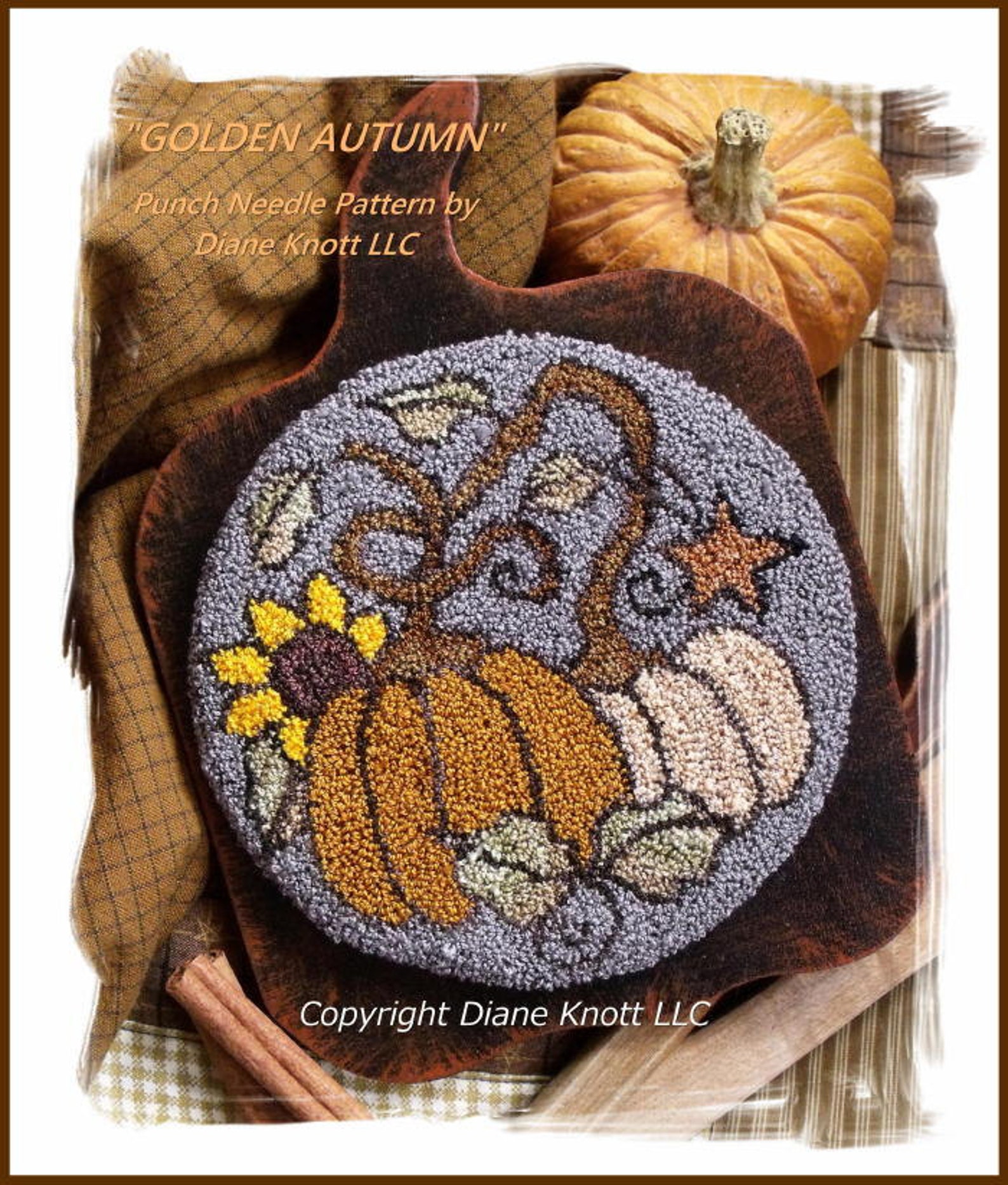 Golden Autumn Punch Needle Pattern Download by Diane Knott LLC | Etsy