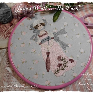 Embroidery Pattern Download - Old Fashioned Girl by Diane Knott LLC