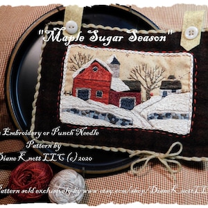 Winter Embroidery or Punch Needle Pattern Download by Diane Knott LLC - Instructions for both techniques are included in the pattern
