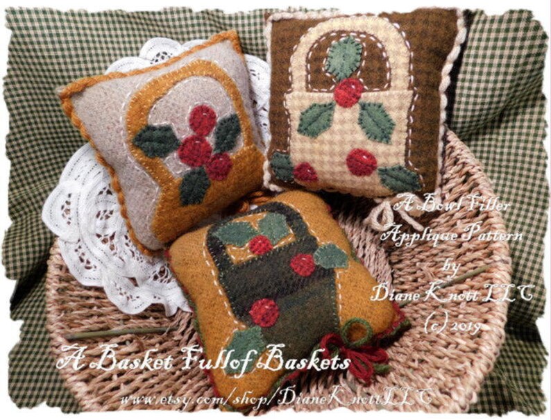 Holiday Bowl Filler Applique Epattern by Diane Knott LLC A Etsy