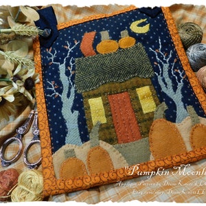 Aplique de lã manual de Halloween Cottage Baixe também para algodão fusível 8 1/2&quot; x 11&quot; - 1 PDF e 1 JPG incl.