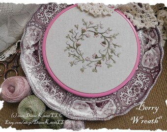 Berry Wreath Hand Embroidery Pattern Download by Diane Knott LLC  - Easy stitches