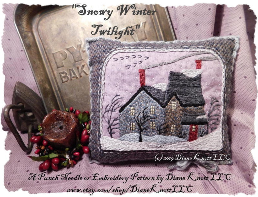 Punch Needle or Embroidery Pattern Download by Diane Knott LLC - Snowy ...
