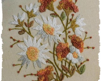 Floral Autumn Textures Hand Embroidery Pattern Download by Diane Knott LLC