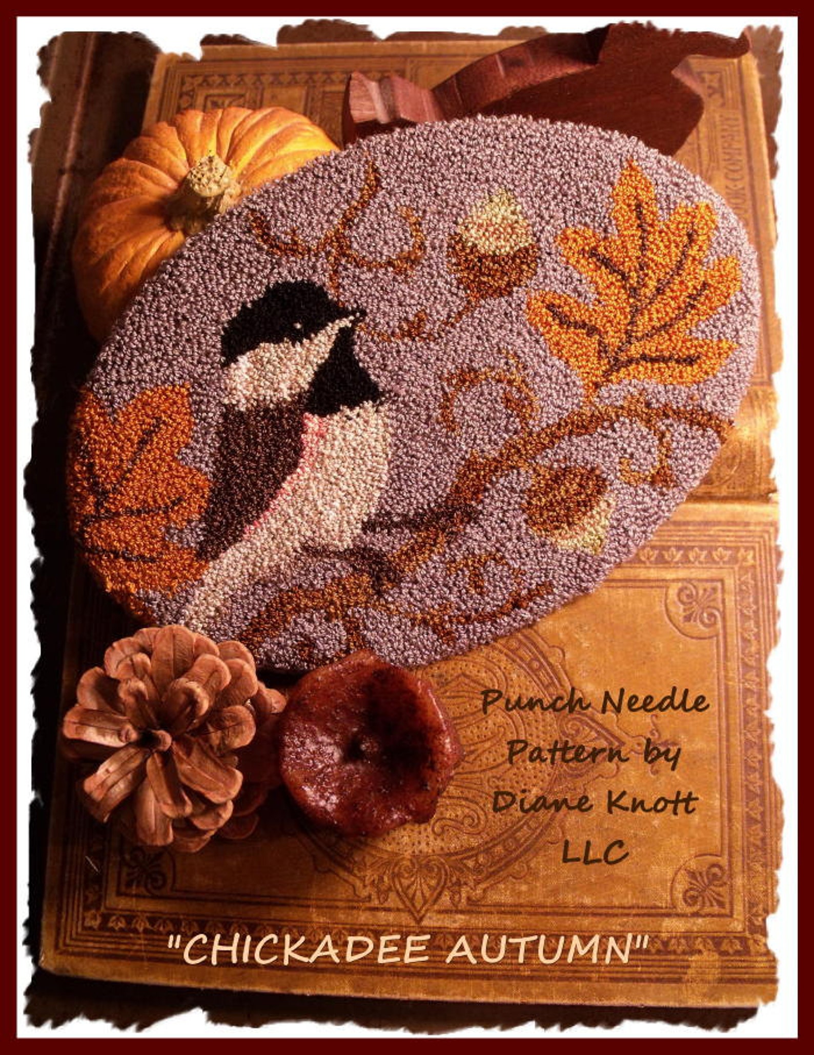 Chickadee Autumn Punch Needle Pattern Download by Diane Knott Etsy
