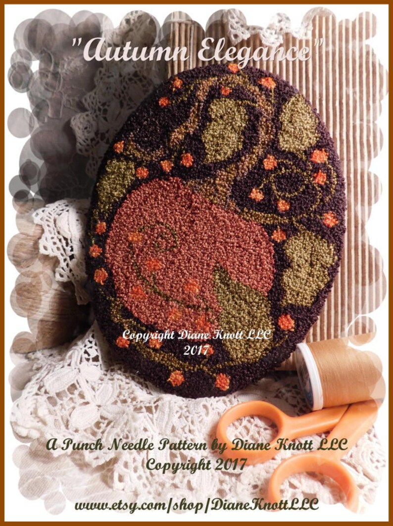 Autumn Elegance Punch Needle Pattern Download by Diane Knott Etsy