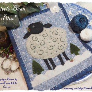 Winter Schafwolle Applikation Muster Download von Diane Knott GmbH - Little Baah Blue - Wandbehang - Snowy - Einfach zu machen