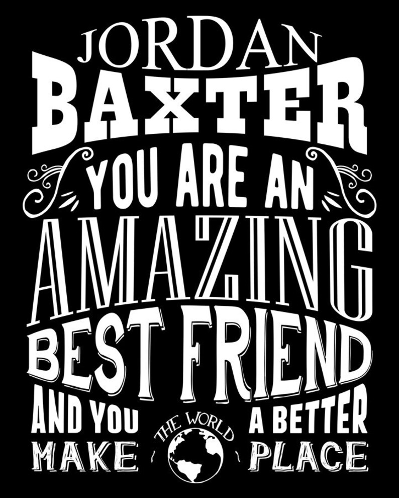 Metal Bestie Sister Personalized Print Friendship Canvas or Paper 1278 Bridesmaid Gift Custom Gift For Women Amazing Best Friend