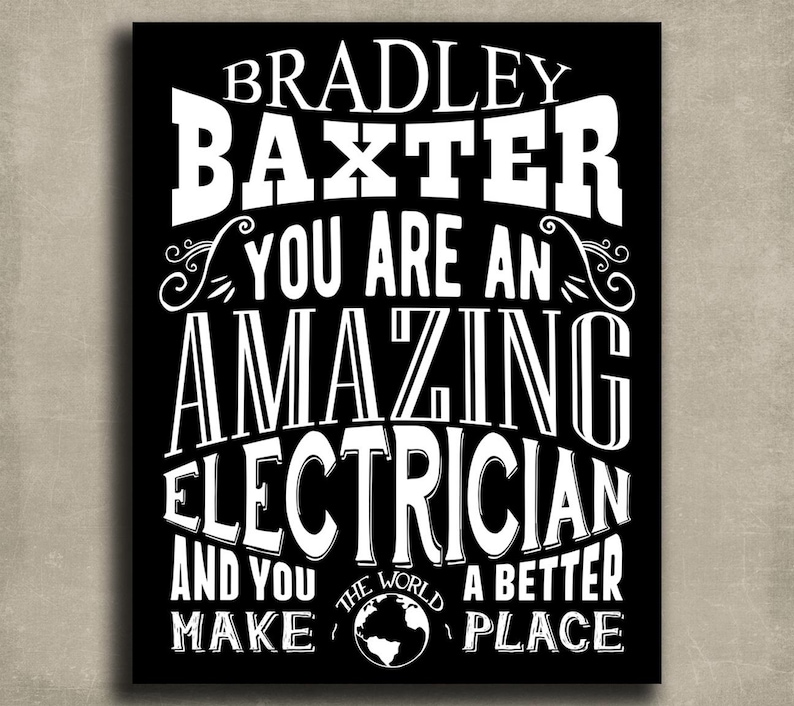 Amazing Electrician Tin Sign, Personalized Electrician Gift, Electrical Engineer Gift, Recognition Award Appreciation Custom Metal Sign 1161 image 1