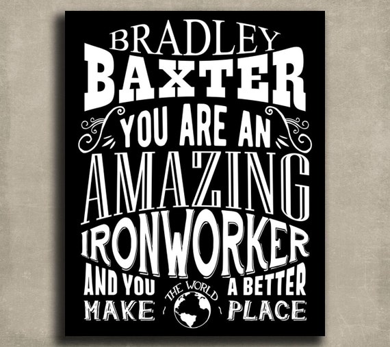 Amazing Ironworker, Custom Gift for Iron Steel Construction, Rebarb,  Welder, Metal Work, Personalized Print Metal, Canvas or Paper 1162 