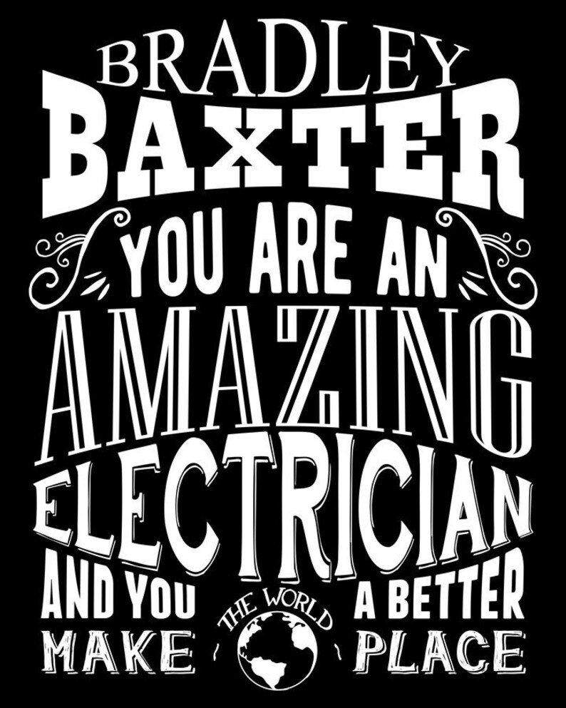 Amazing Electrician Tin Sign, Personalized Electrician Gift, Electrical Engineer Gift, Recognition Award Appreciation Custom Metal Sign 1161 image 2