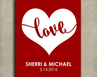 Sweetheart Love Inside Heart Personalized Gift For Valentine's Day Girlfriend Boyfriend Anniversary Custom Art Print 1415