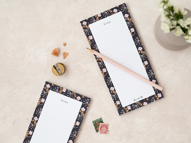 Floral to Do List Notepad | Daily Task List | Magnetic Notepad | Cute ...