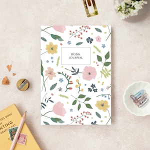 Book journal | Summer blooms | Reading log | Book lover gift | A5 reading journal notebook