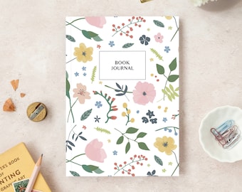 Book Review Journal · sage green cover · reading log notebook for literary  feedback