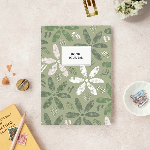 Book journal | Sage green | Reading log | Book lover gift | reading journal notebook