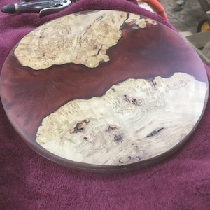 Lazy Susan Cherry Burl,turntable,kitchen decor