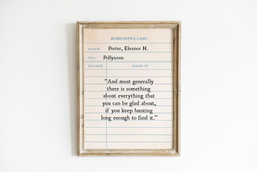 Pollyanna Quote Printable Wall Art Quote Digital Prints Old School Pollyanna Quote Printable Wall Art Quote Digital Prints Old School