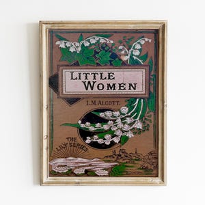 Little Women Book Cover Printable Wall Art, Vintage Book Cover, Book Lover Gift, Little Women Louisa May Alcott Digital Print, March Sisters