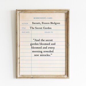 The Secret Garden Quote Printable Wall Art, Vintage Book Quote Print, Book Lover Gift, The Secret Garden Digital Print, Secret Garden Sign