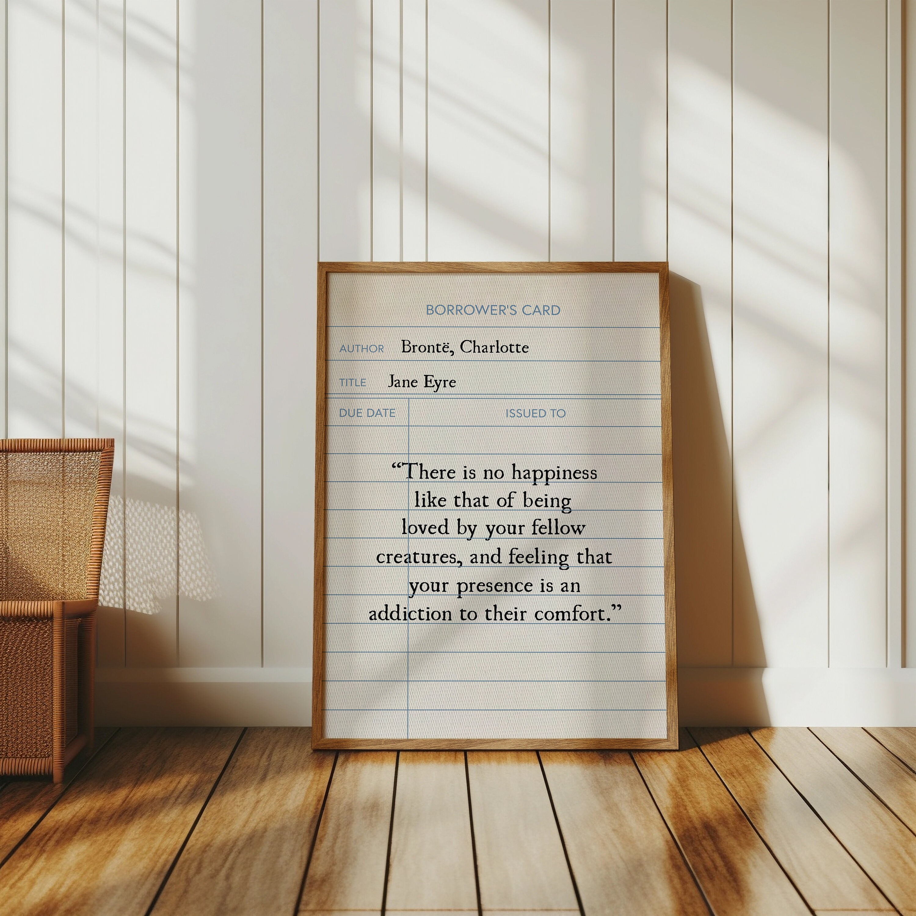 Jane Eyre Quote Library Card Printable Wall Art Digital Prints Old ...
