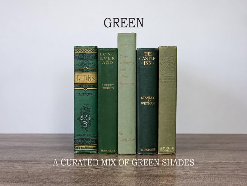 Vintage Books by Color, Custom Book Set, Old Decorative Books ...