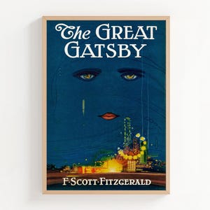 The Great Gatsby Book Cover Printable Wall Art, Vintage Book Cover, Book Lover Gift,  The Great Gatsby Art, Digital Prints
