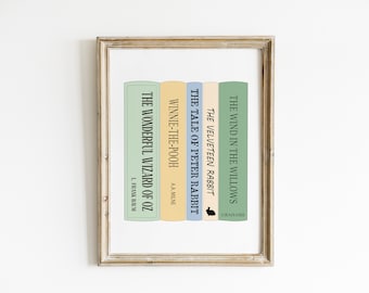 Children's Book Titles Printable Wall Art, Nursery Book Prints, Book Lover Gift, Nostalgic Home Decor, Bookish Gift, Kid's Bedroom  Digital