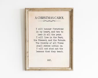 A Christmas Carol Quote Digital Print,  A Christmas Carol sign, A Christmas Carol print, Victorian Christmas print, Charles Dickens Art