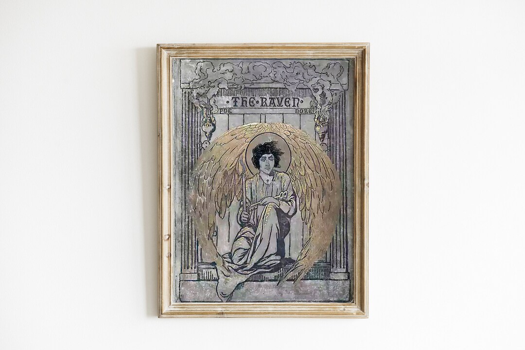 The Raven Book Cover Printable Wall Art | Vintage Book Cover | Book ...