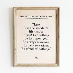 L'immagine di Dorian Gray citazione del libro stampabile Wall Art, l'immagine di Dorian Gray stampe digitali, segno di Oscar Wilde, segno di Dorian Gray
