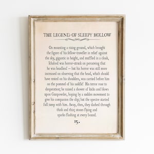 Arte de pared imprimible con cita de Sleepy Hollow, impresiones digitales espeluznantes, letrero de Sleepy Hollow, impresión digital de Halloween, decoración de Halloween, letrero de Halloween