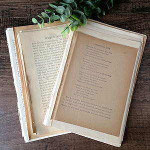 50 Vintage Book Pages, Ephemera, Decoupage, Scrapbooking, Craft Supplies, Wedding Decor