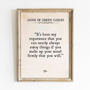 Anne auf Green Gables Buch Zitat druckbare Wandkunst, Anne auf Green Gables Digitaldrucke, L.M. Montgomery Zeichen, Bibliothekar Geschenk