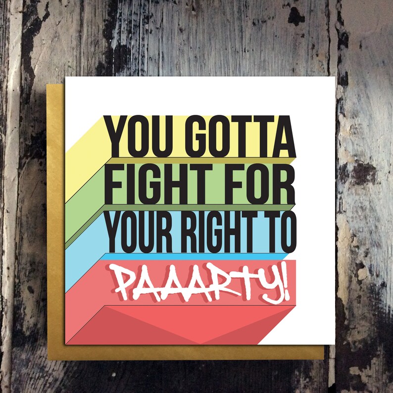 beastie boys music birthday lyrics card 'you gotta fight